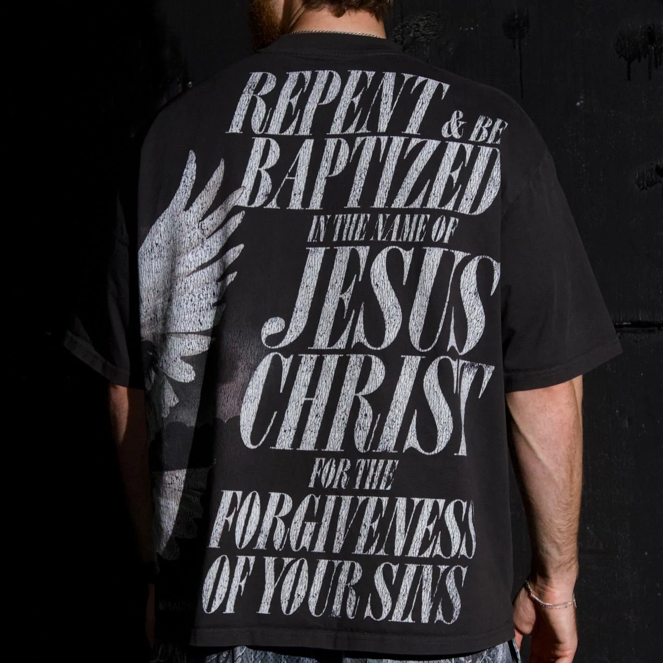 Holy Spirit [Dove] Wrap-Around Tee (Oversized Fit) - Image 4
