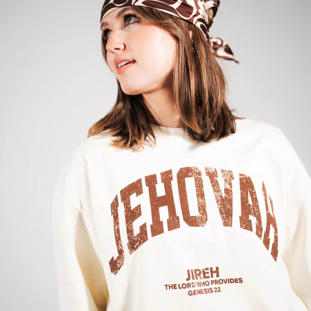 JEHOVAH Tee - Cream/Brown - Image 4