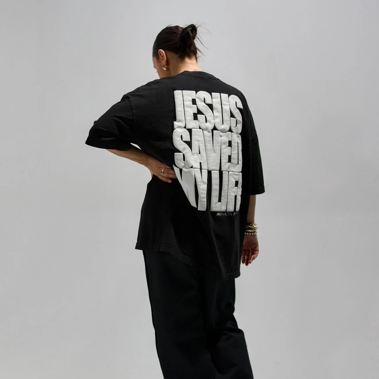 [PRE-ORDER - SHIPS MARCH 16TH] Jesus Saved My Life PUFF PRINT - Black - Image 4