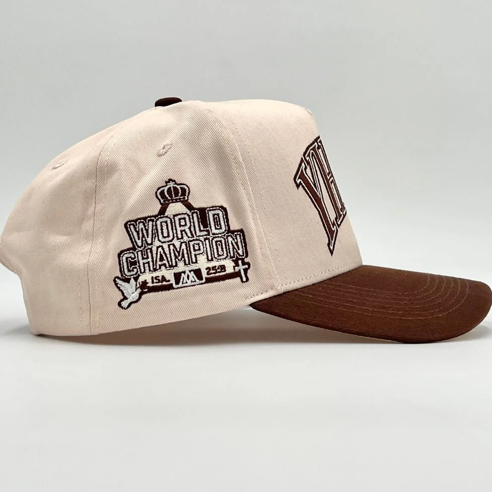 ‘YHWH’ Structured SnapBack - Cream/Brown - Image 4