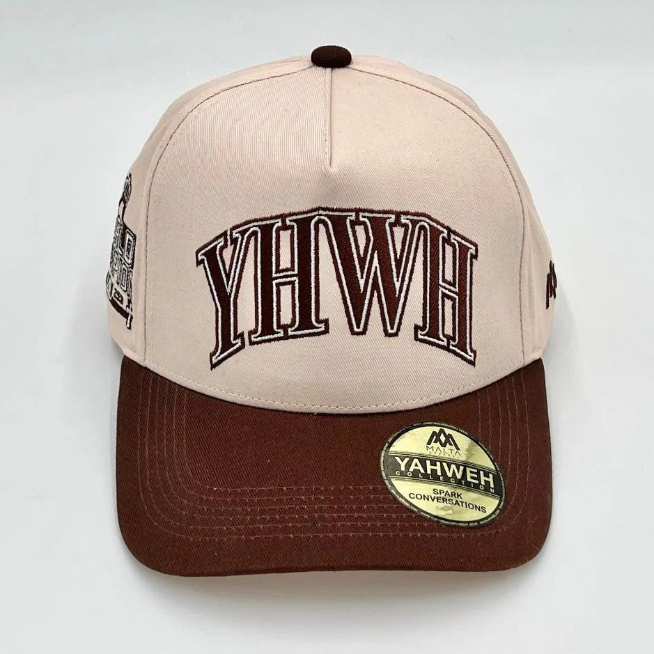 ‘YHWH’ Structured SnapBack - Cream/Brown - Image 7